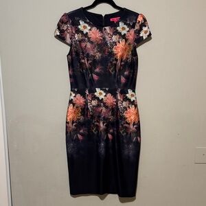 Betsey Johnson Black Dress with Floral Design